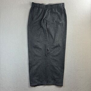 Y2K Nike Track Pants Men M Gray Baggy Ankle Zip Sweatpants Loose Therma Relaxed